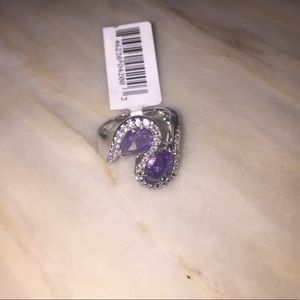 Beautiful twin stone purple ring